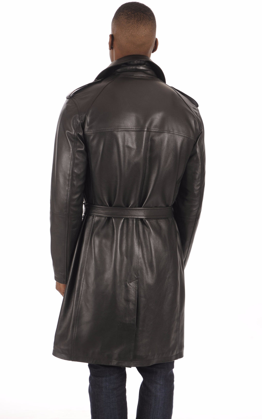 A "GEORGE BIS" Noir La Canadienne Manteau Homme back photo