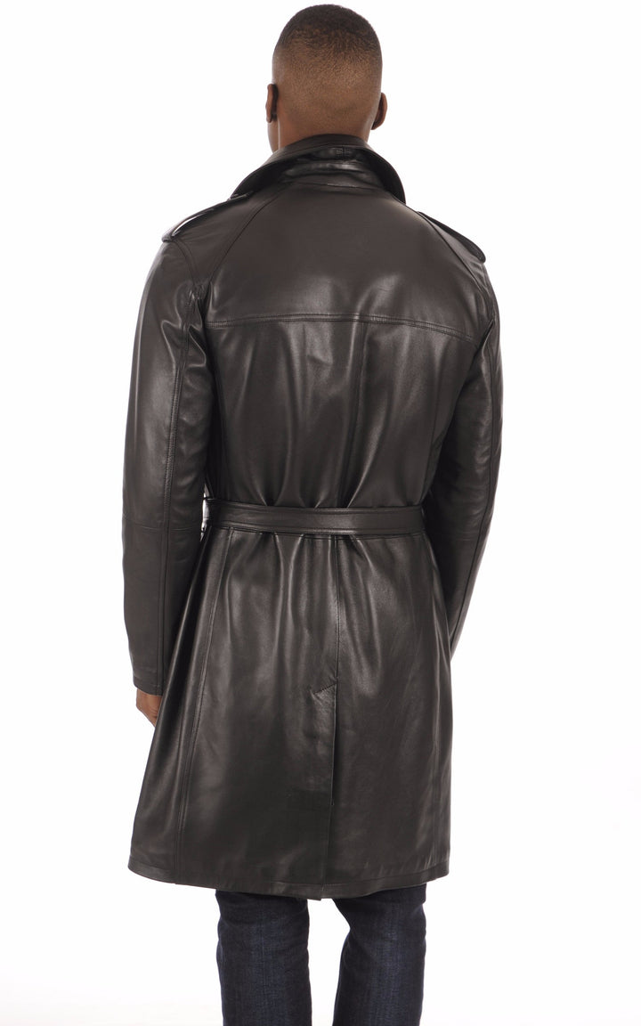 A "GEORGE BIS" Noir La Canadienne Manteau Homme back photo