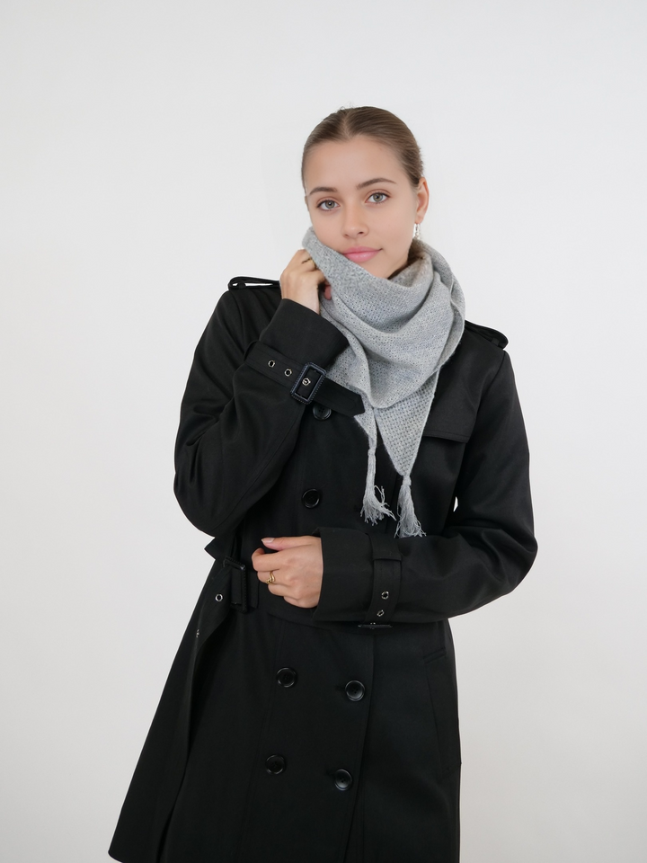 SY-1823 Tørklæde - 100 % PureCashmere - Tilbehør - Grå