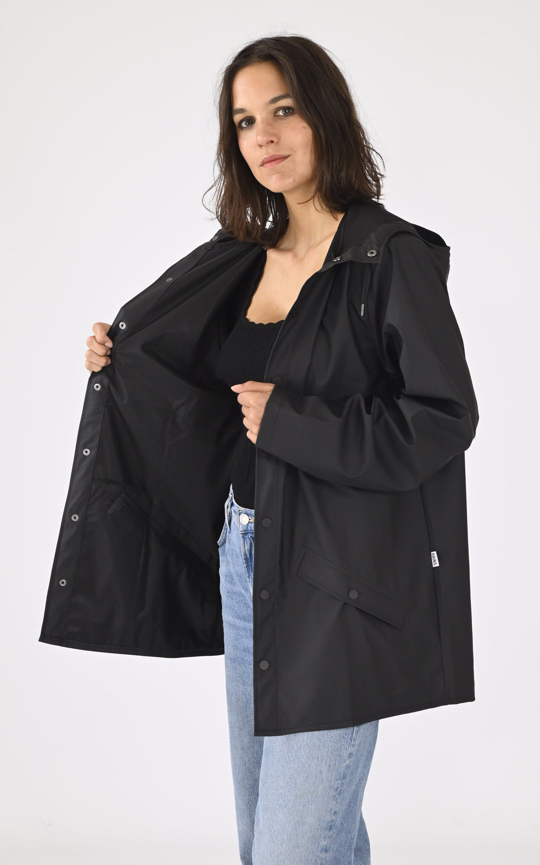 Veste Textile Mixte Rains, modèle 12010 jacket de couleur noir