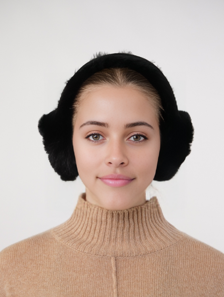 ZXM-207 Ear Muffs Suede Lamb - Women Black