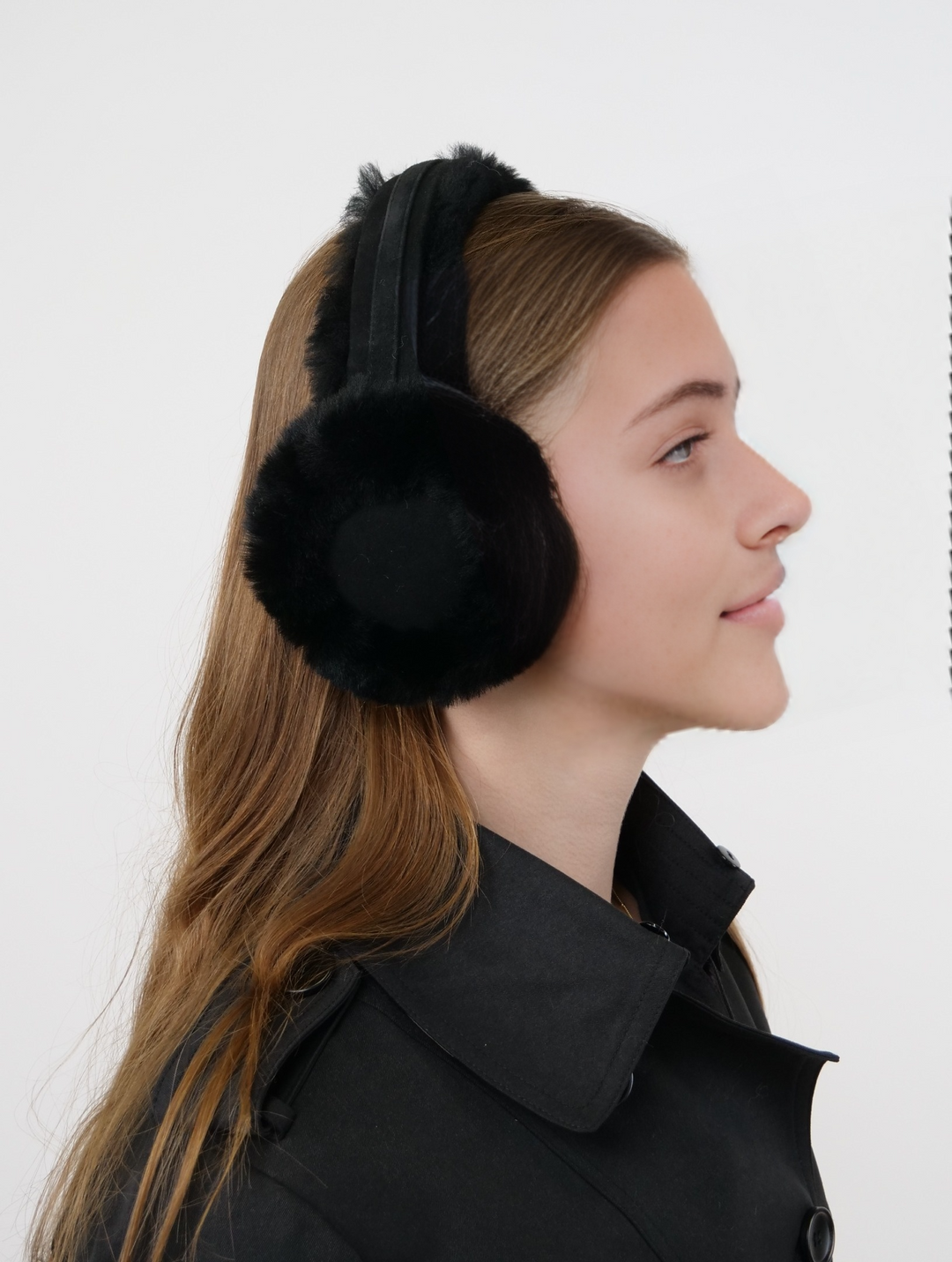 ZXM-207 Ear Muffs Suede Lamb - Women Black