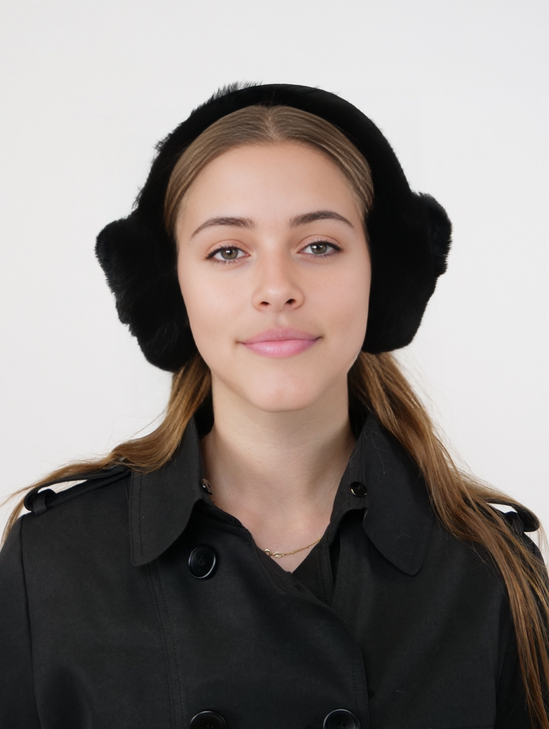 ZXM-207 Ear Muffs Suede Lamb - Women Black
