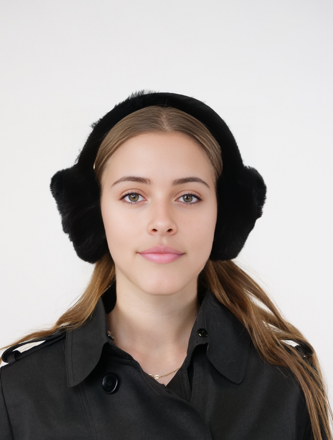 ZXM-207 Ear Muffs Suede Lamb - Women Black