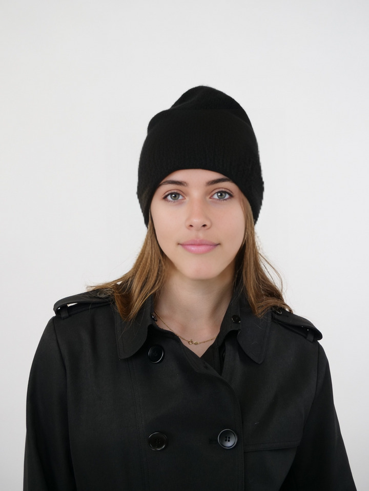 SY-HT2402F Hat - 100% PureCashmere - Tilbehør - Sort