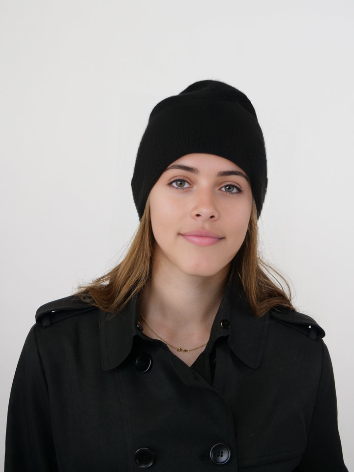 SY-HT2402F Hat - 100% PureCashmere - Tilbehør - Sort