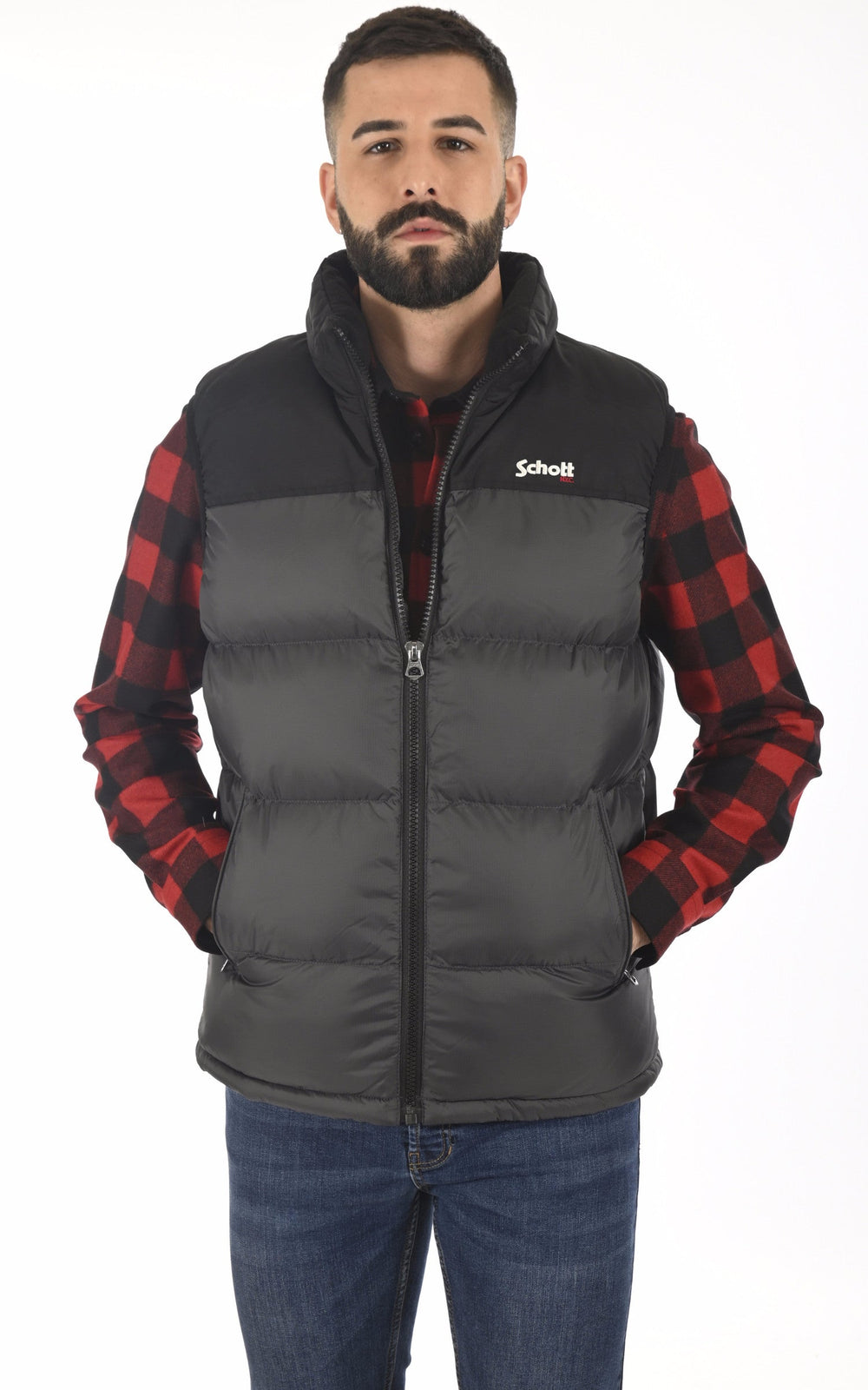 A "UTAH V" Anthracite Schott gil_doudoune Homme closed photo