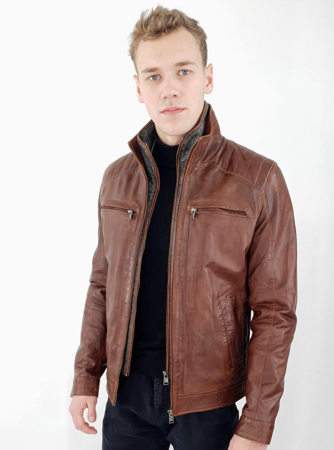 Smart - Nahkatakki - Mies - Copper Brown