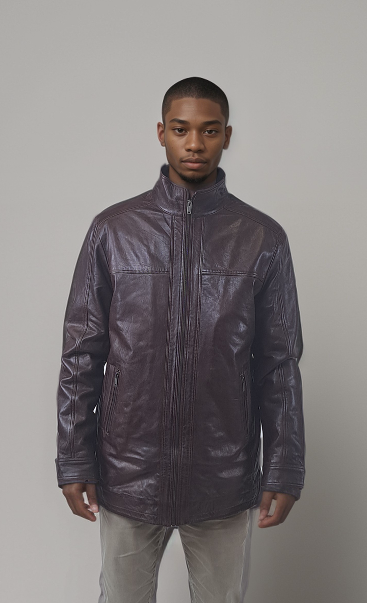 Brenton – lang, 75 cm. - Poliertes Lamm-Nappaleder - Herren - Parker Cognac