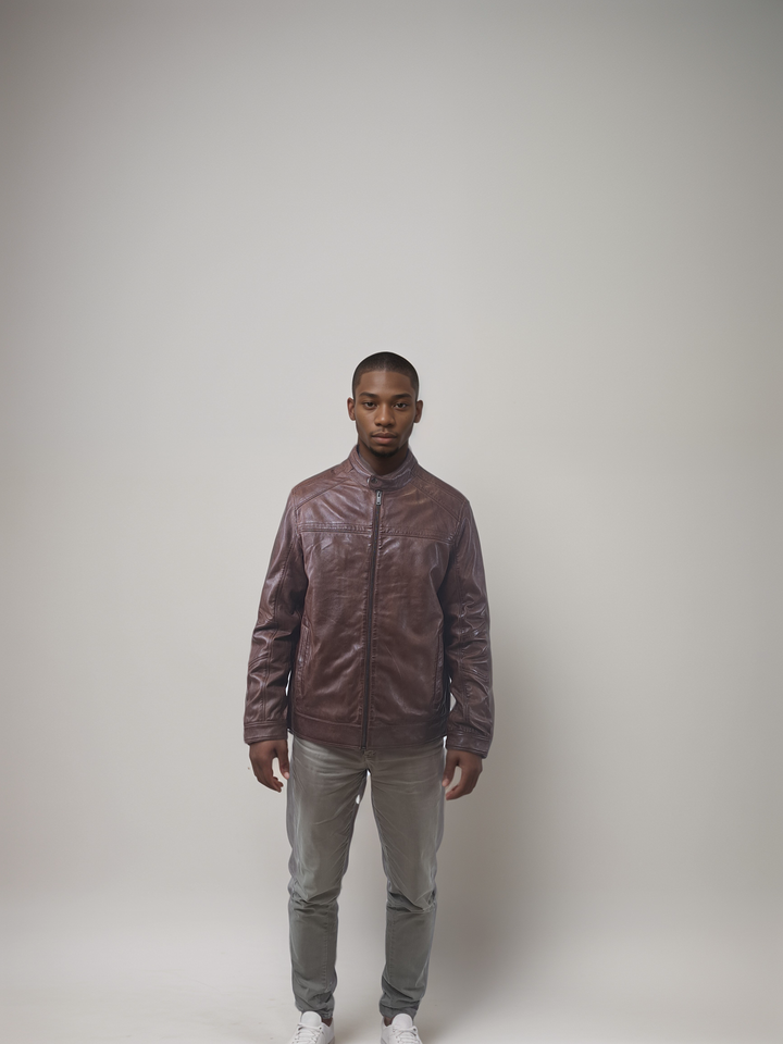 Ferome, 68 cm. - Lammepolsk nappalæder -Mand - Cana Brown