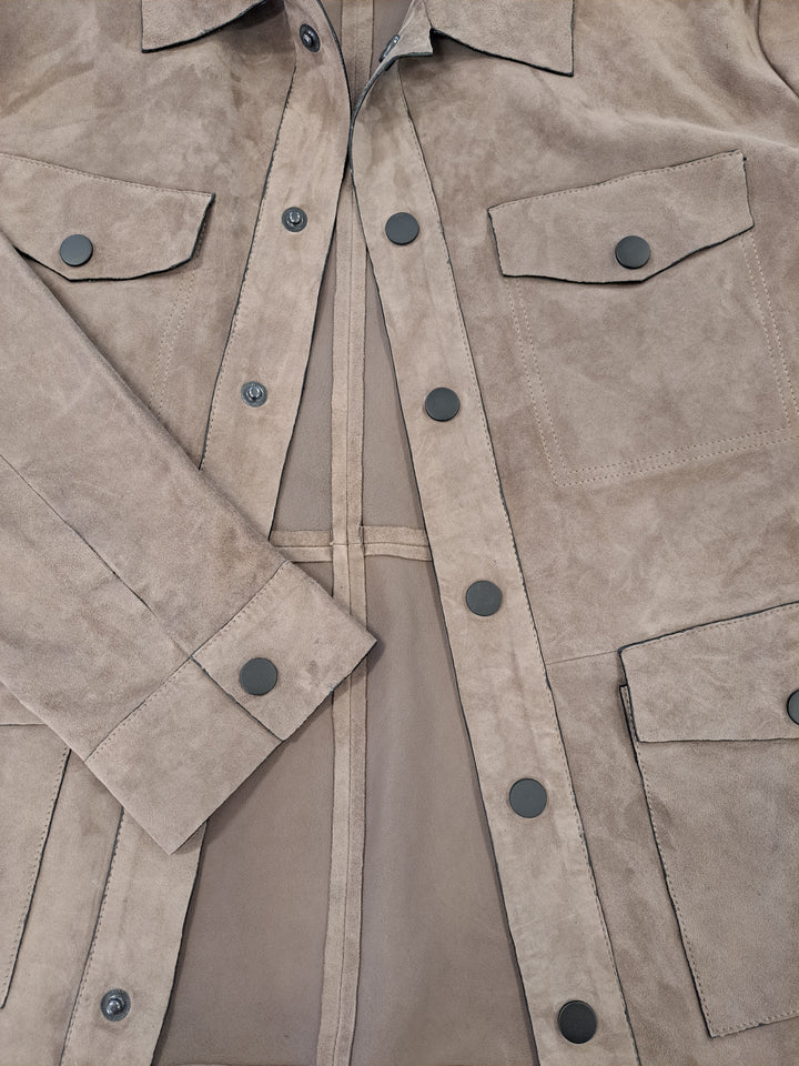 Gerhard, 65 cm. - Collar Goat Suede Thick Leather - Man Dark Grey