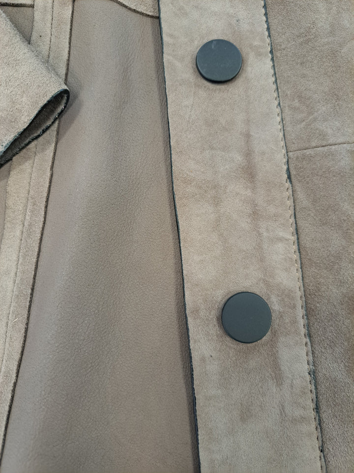Gerhard, 65 cm. - Collar Goat Suede Thick Leather - Man Dark Grey
