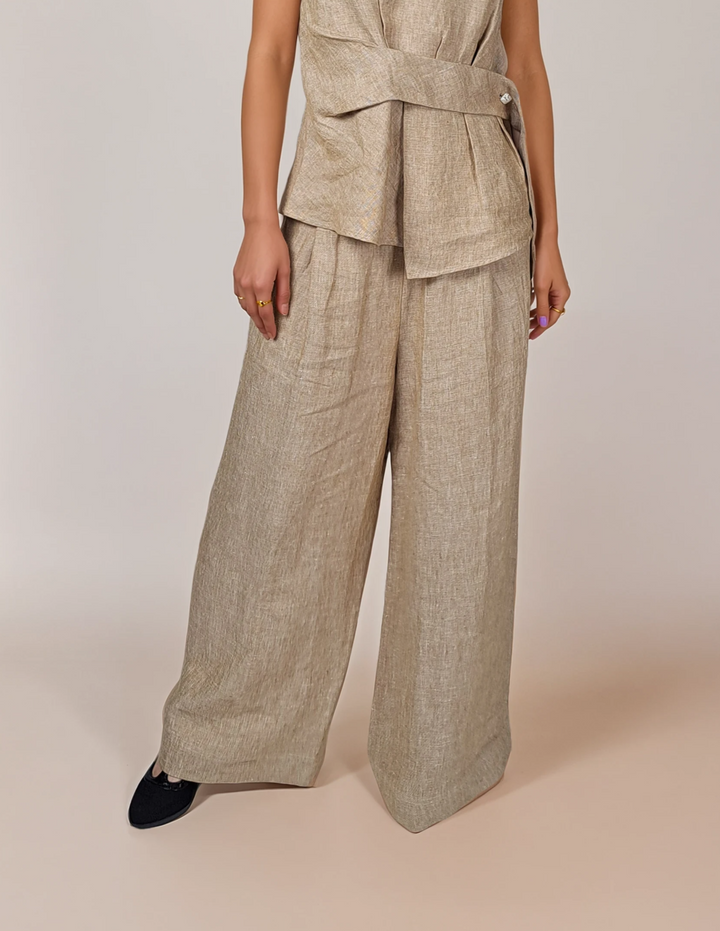 691 Linnebyxa - Linne - Dam - Camel Yellow