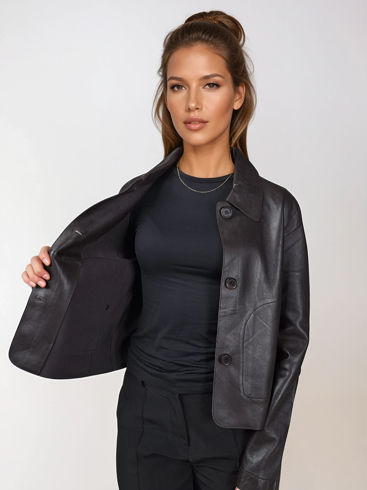 Kana, 52 cm. - Lamb Dior Bonded Leather-Damen - Dunkelbraun