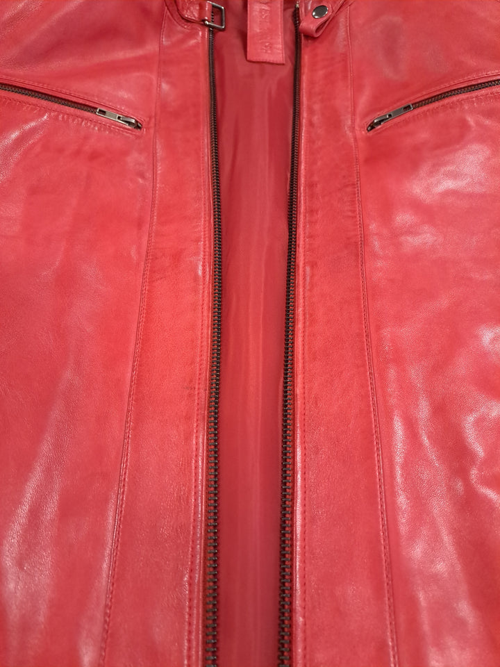 Charlie, 65 cm. - Krage - Lamm Polish Nappa Läder -Man - Chili Red