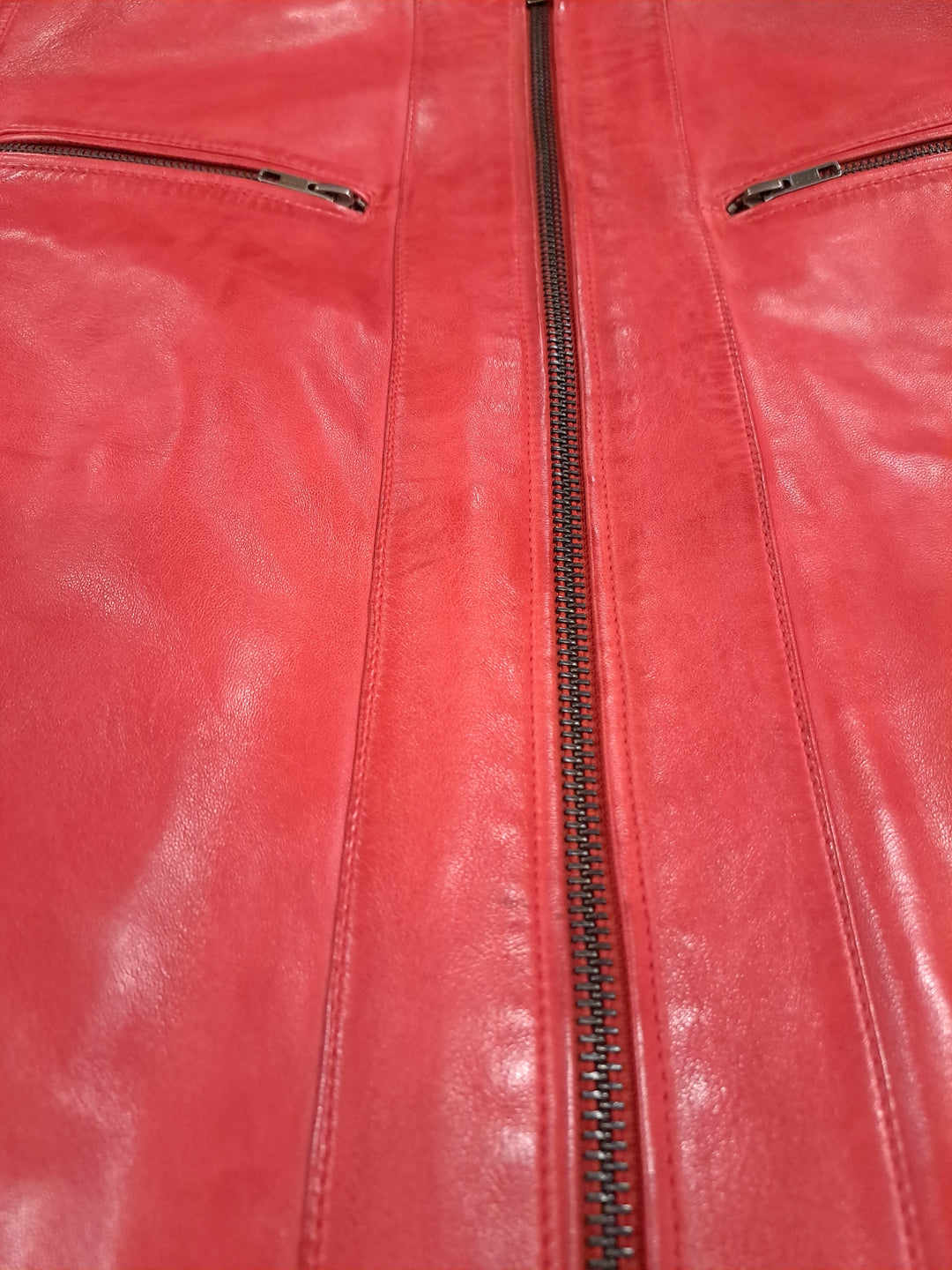 Charlie, 65 cm. - Krage - Lamm Polish Nappa Läder -Man - Chili Red