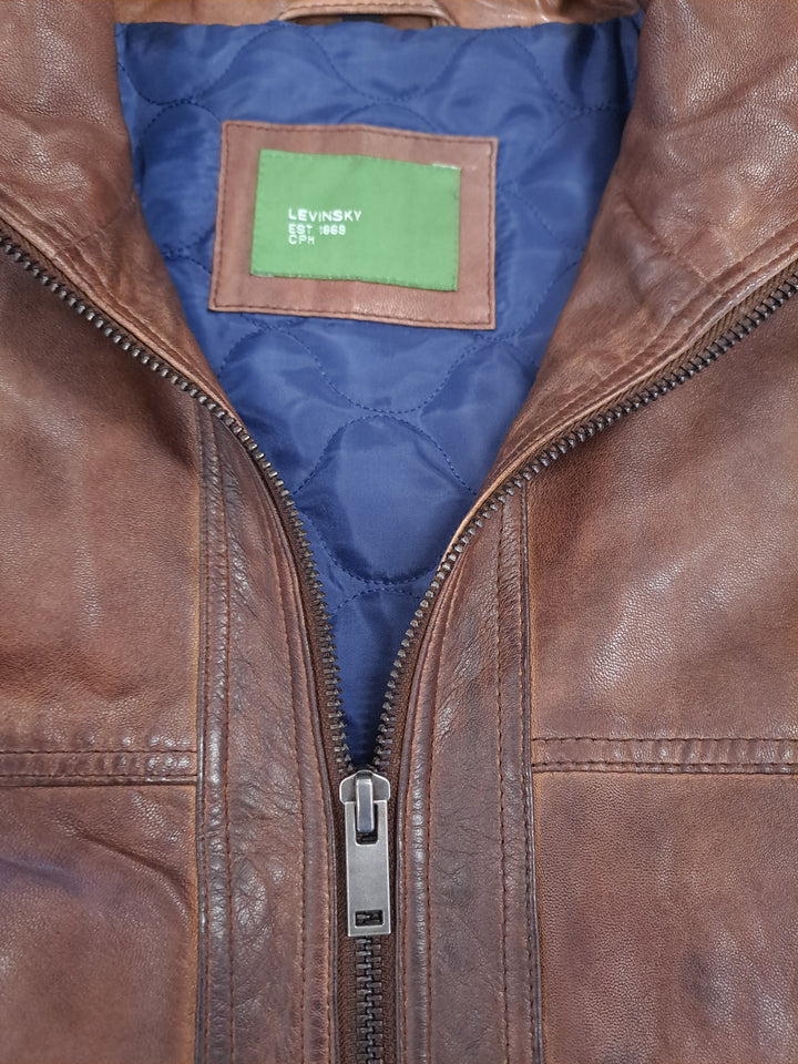 Brenton - Long Lamb Polish Nappa Leather -Man Copper Brown