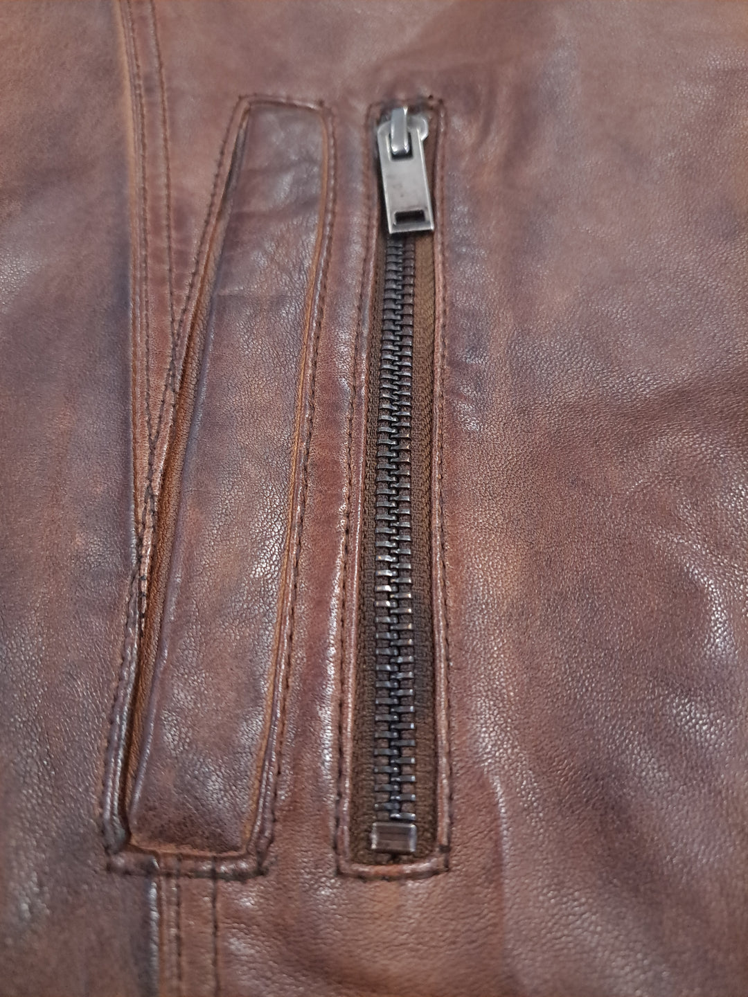 Brenton - Long Lamb Polish Nappa Leather -Man Copper Brown
