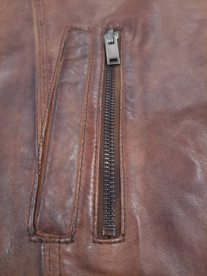Brenton - Long Lamb Polish Nappa Leather -Man Copper Brown
