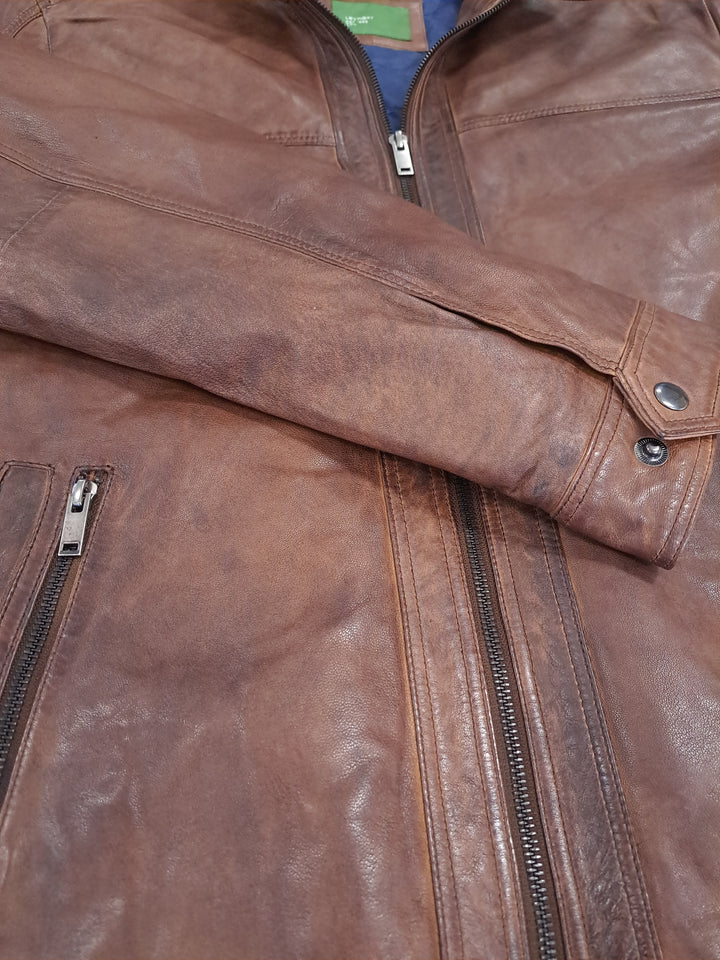 Brenton - Long Lamb Polish Nappa Leather -Man Copper Brown