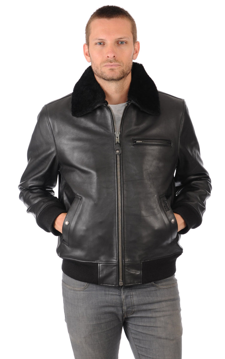 A "LC1380" Noir Schott Pilote Homme closed photo