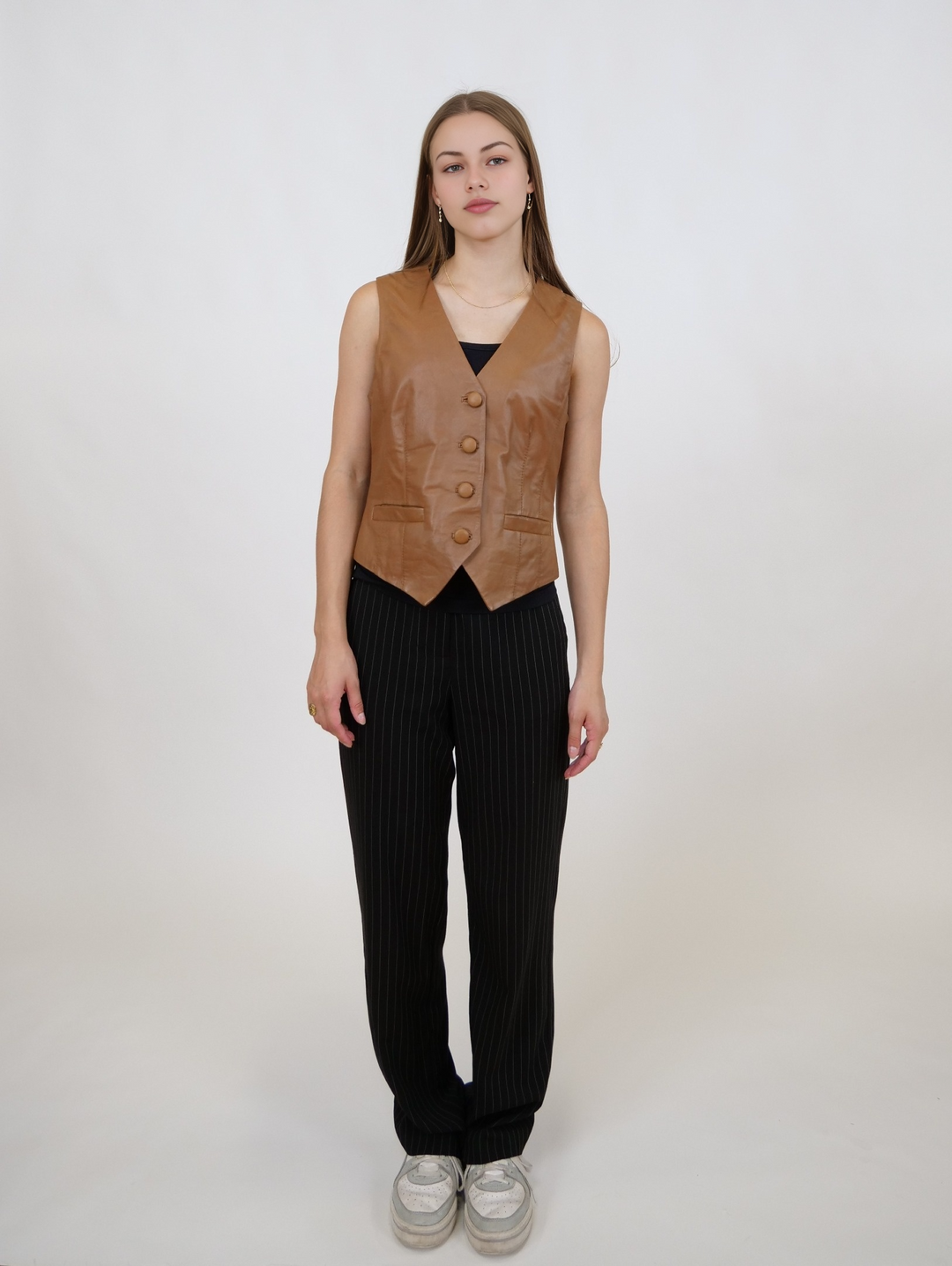 Renny Vest, 46 cm. - Lamb Dior Leather - Dame - Caramel