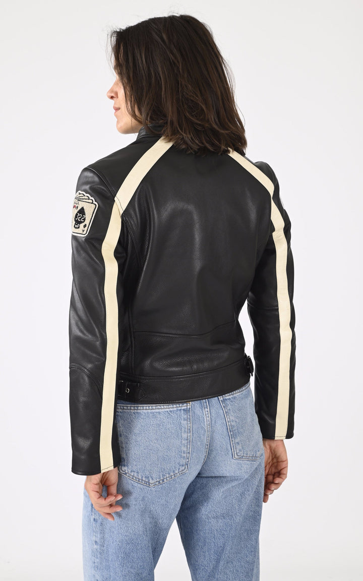 A "LCW INDIANA" Noir Schott Blouson Femme back photo