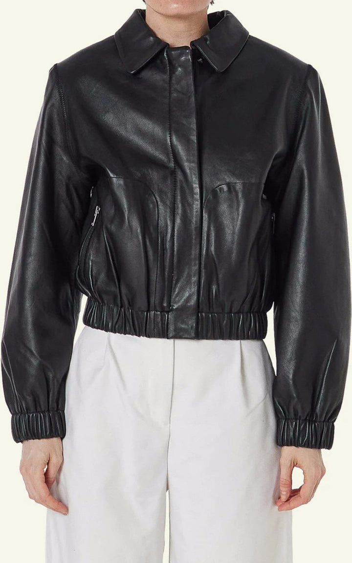 A "CLOTILDE" Black Serge Pariente Blouson Femme details photo