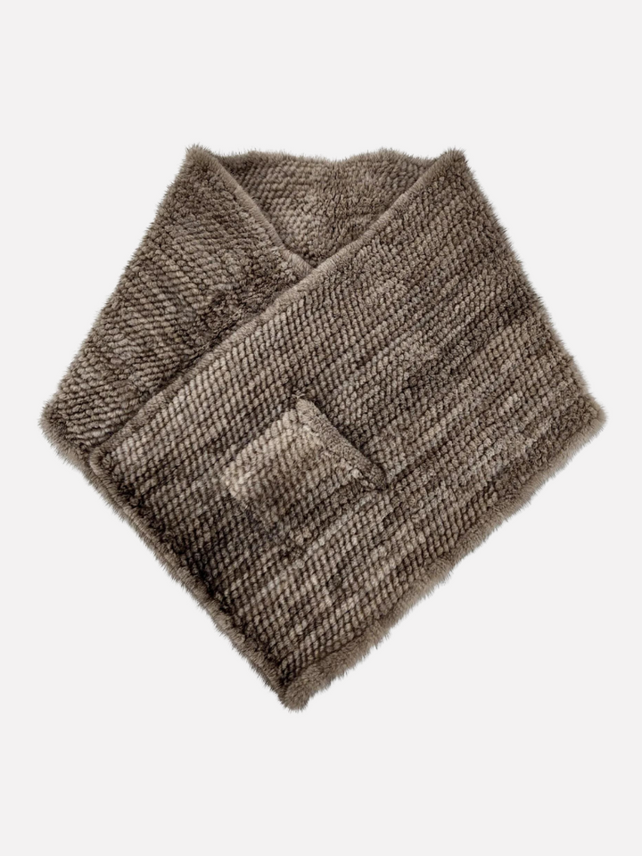 Halsduk 180*40 cm.  - Minkstickad - Tillbehör - Silverblå