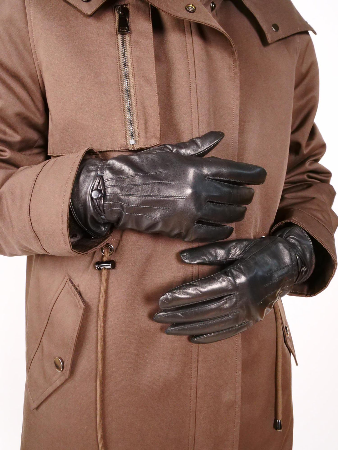 2646 Handschoen - Lam Slink Leer - Accessoires - Zwart
