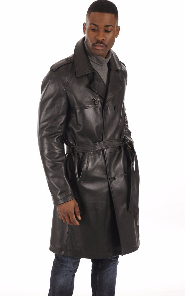 A "GEORGE BIS" Noir La Canadienne Manteau Homme closed photo