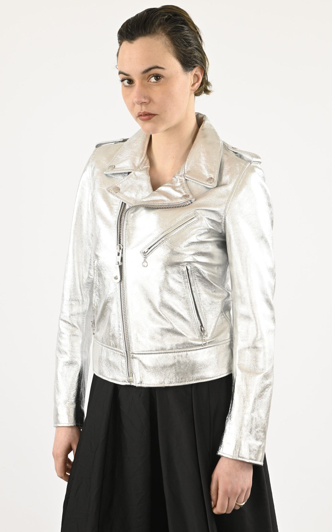 A "LCW1601D" Silver Schott Perfecto Femme closed photo