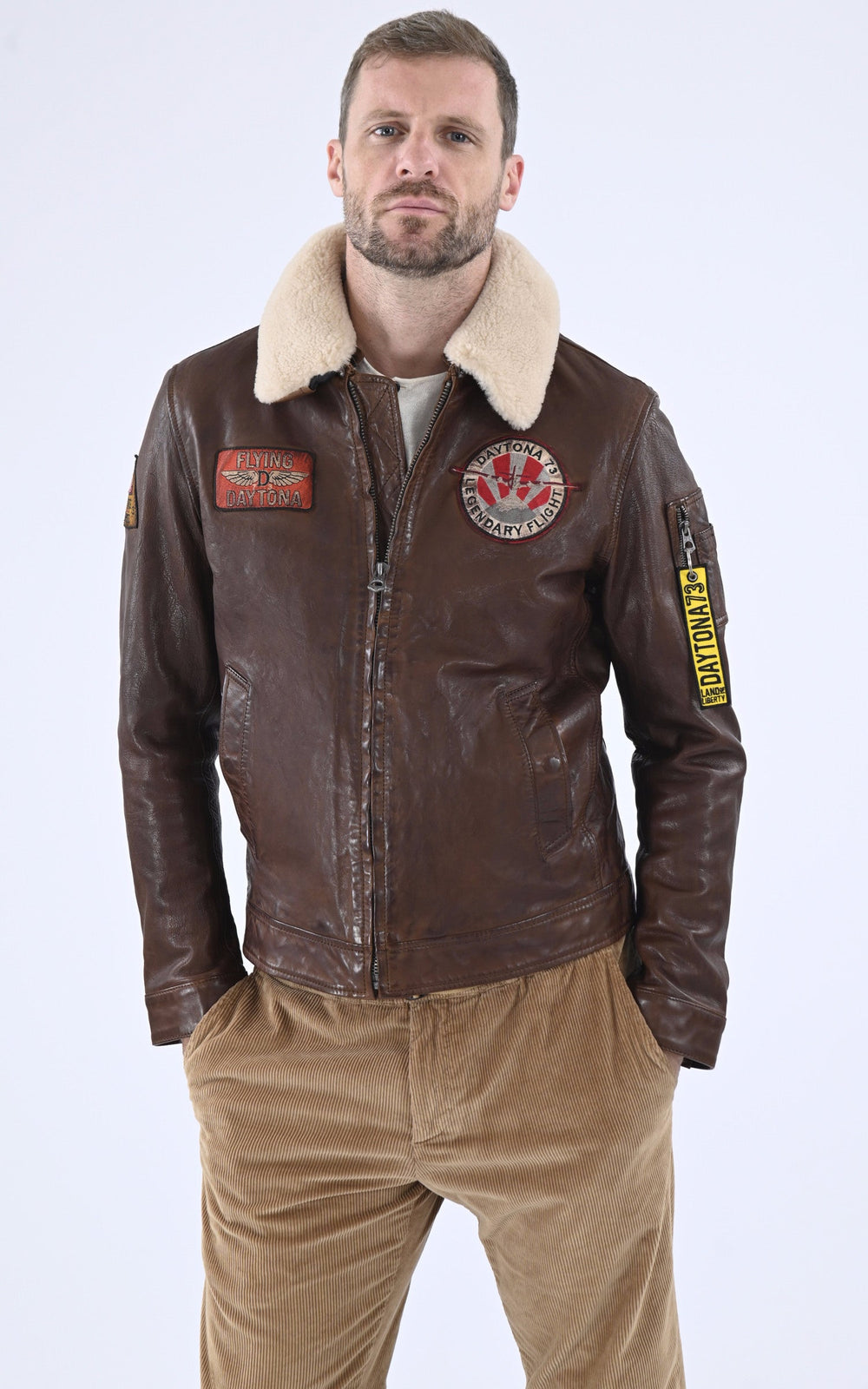 A "WATERFORD 103096" Cognac Daytona 73 Blouson Homme closed photo