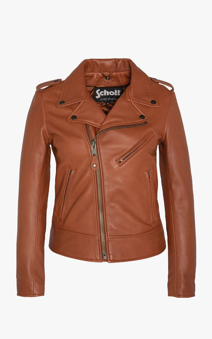 A "LCW1601D" Cognac Schott Perfecto Femme details photo