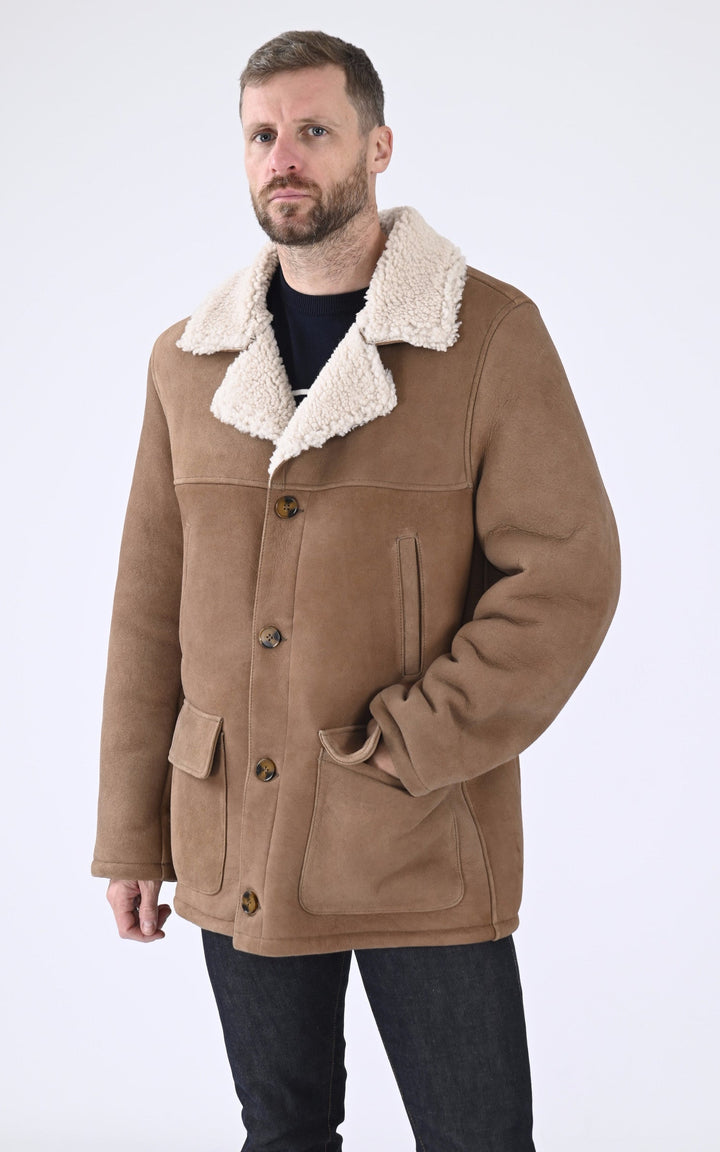 A "LC CABAN SHEEP" Camel Schott Veste Homme closed photo