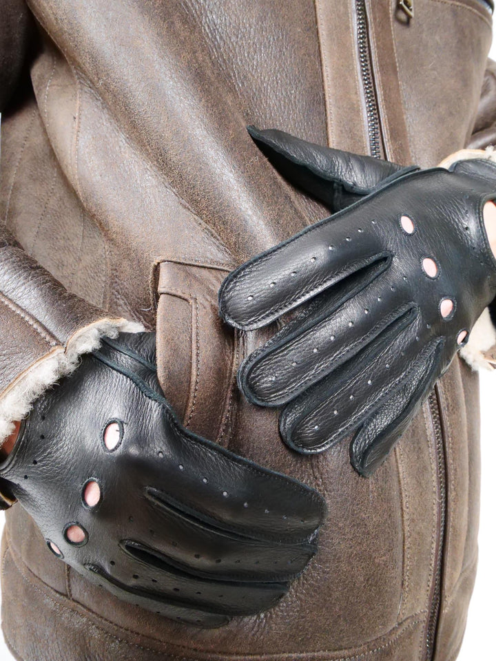 Guanti da guida da uomo 299 - Agnello - Accessori - Neri