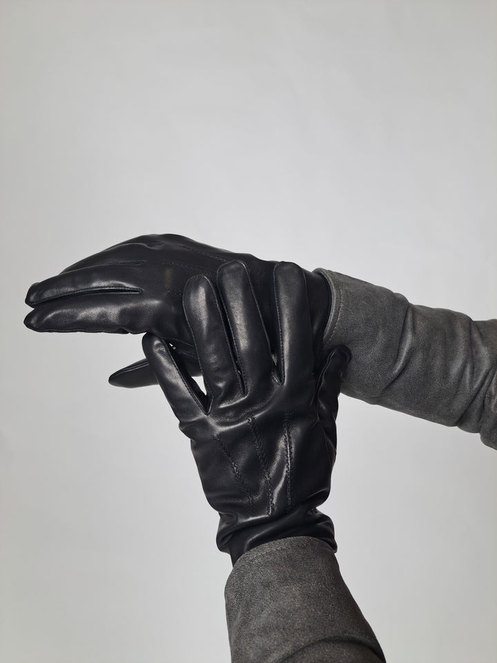 7607 Glove Lamb Slink Leather -Accesories Black