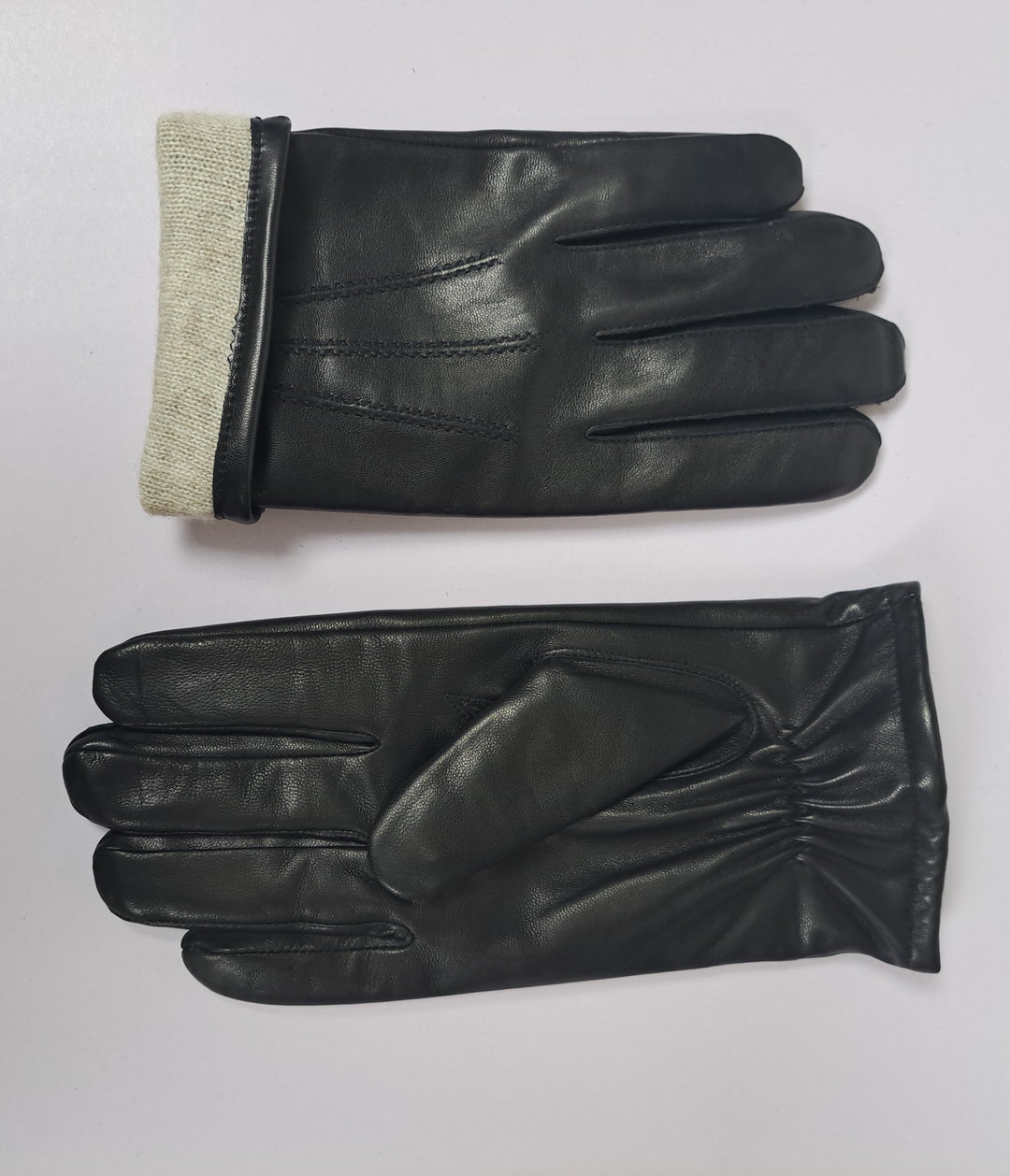 7607 Glove Lamb Slink Leather -Accesories Black