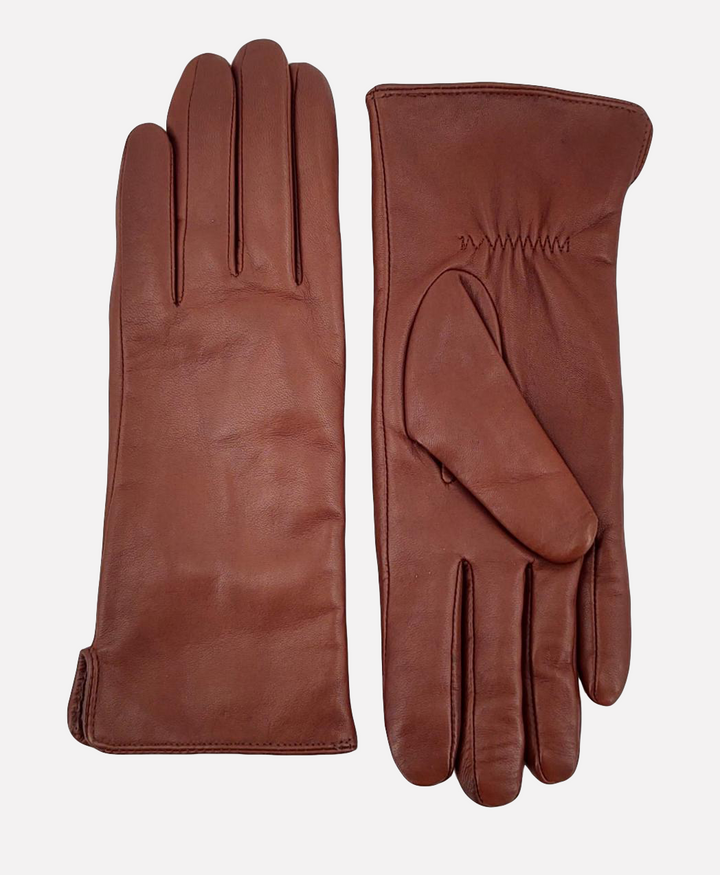 Z-1601 Effen handschoen - Lamb Slink-leer - Accessoires - Whiskey