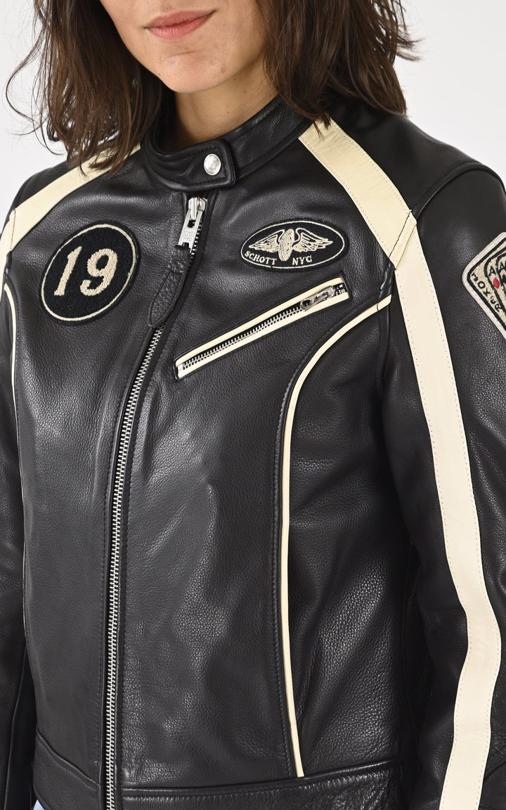 A "LCW INDIANA" Noir Schott Blouson Femme details photo