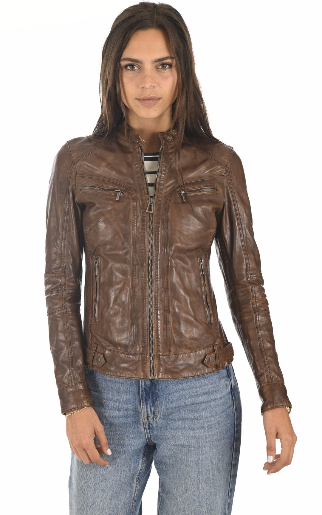 A "SILENE 100104" Bison Rose Garden Blouson Femme closed photo