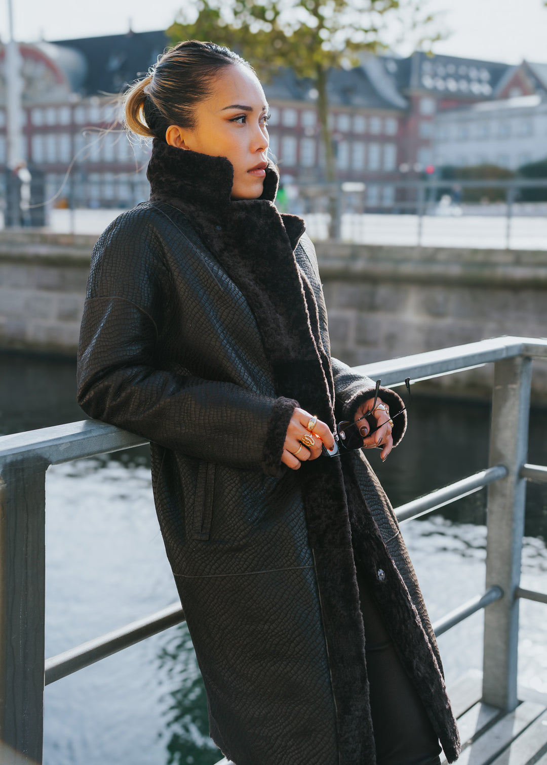 Izel, 95 cm. - Krage - Nappa Lamb - Dam - Brun