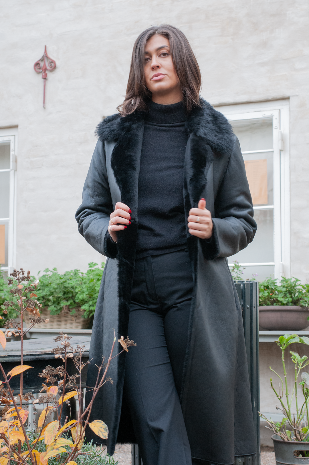 Gislaine, 110 cm. - Kaulus - Nappa Lamb - Naiset - Musta