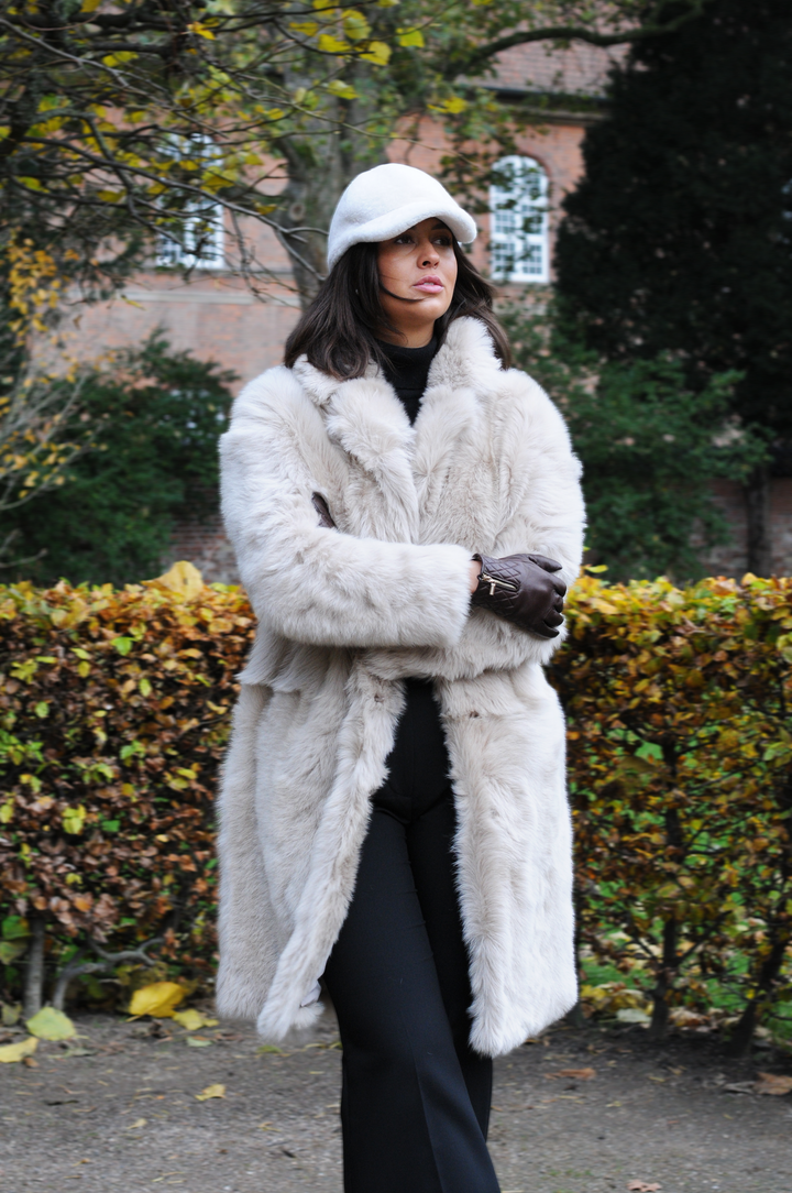 Hellani, 95 cm. - Kraag - Toscana Lamb - Dames - Donkerbeige