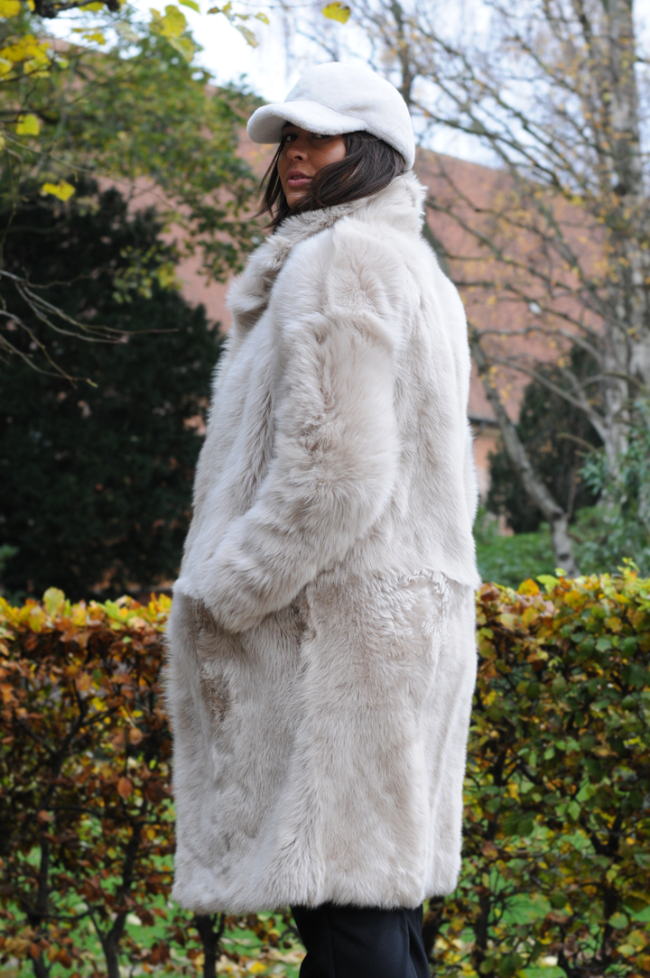 Hellani, 95 cm. - Kraag - Toscana Lamb - Dames - Donkerbeige