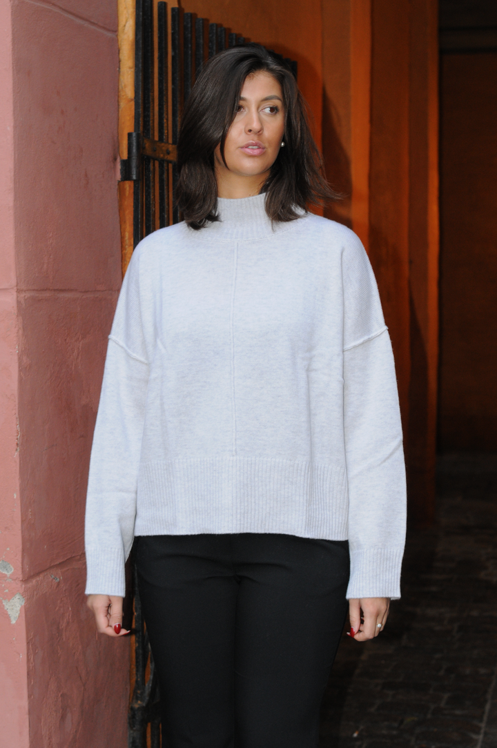 SY-23080 Jersey - 100% Lana - Mujer - Gris Claro