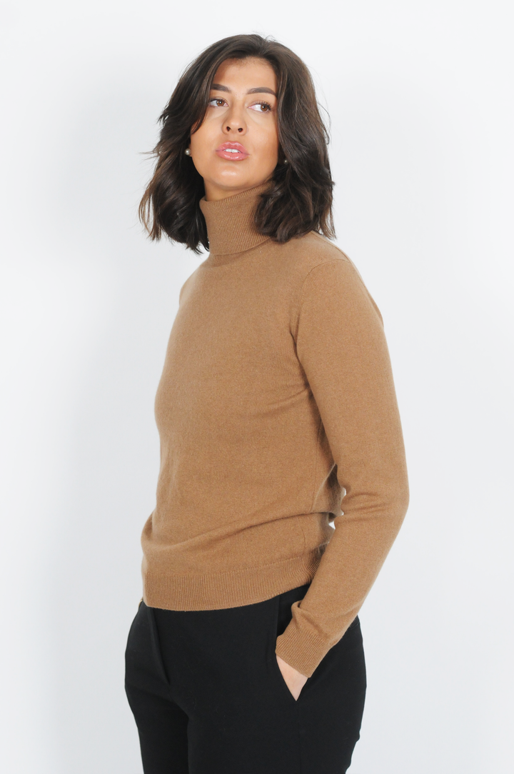 SY-23031 Dolcevita - 100% Puro Cashmere - Donna - Cammello Scuro