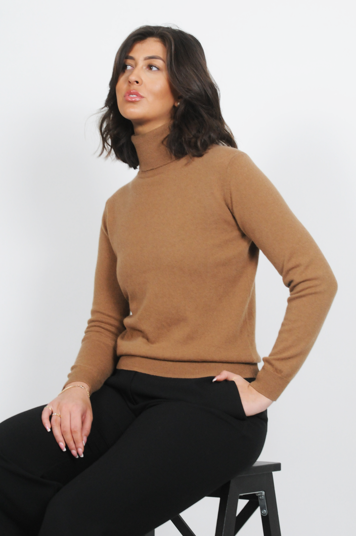 SY-23031 Dolcevita - 100% Puro Cashmere - Donna - Cammello Scuro