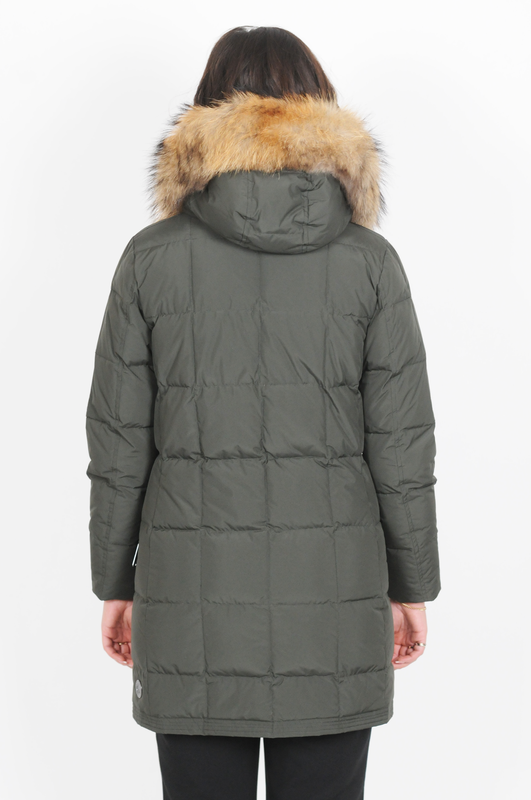 14303-500R - Dunjakke - Army - Kvinde - Hætte
