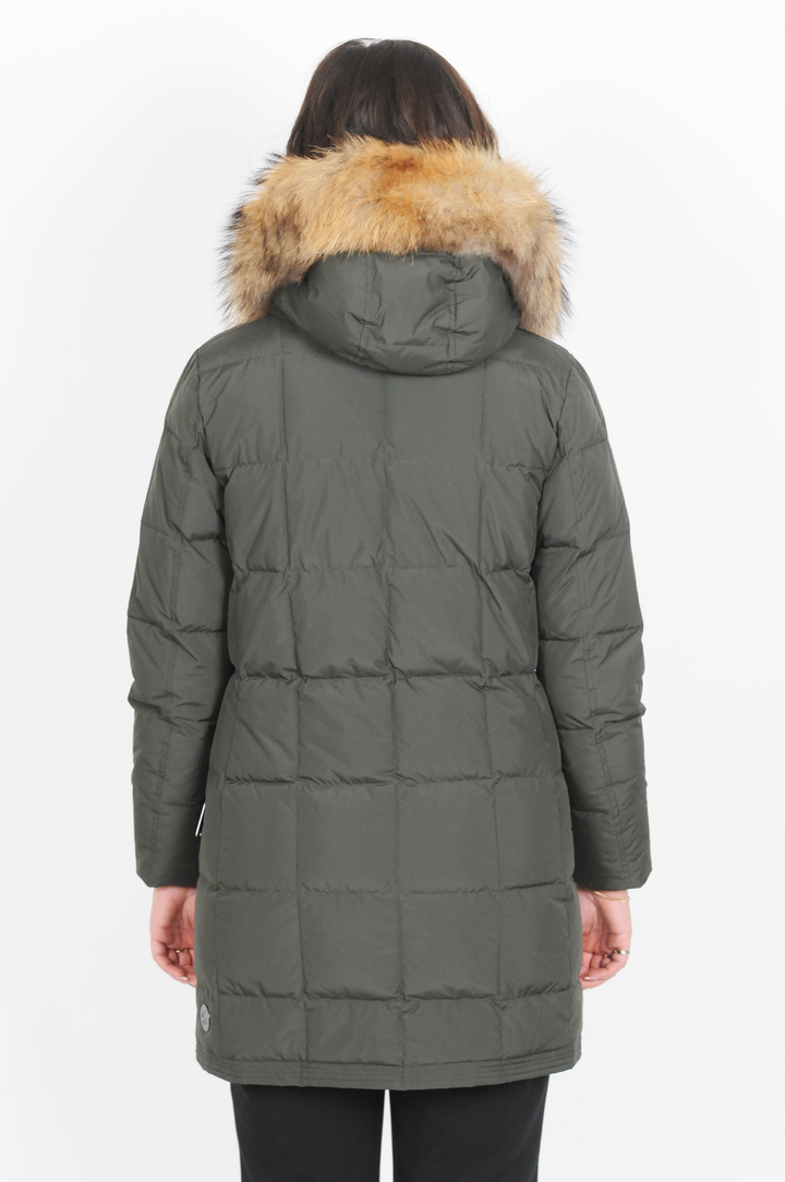 14303-500R - Dunjakke - Army - Kvinde - Hætte